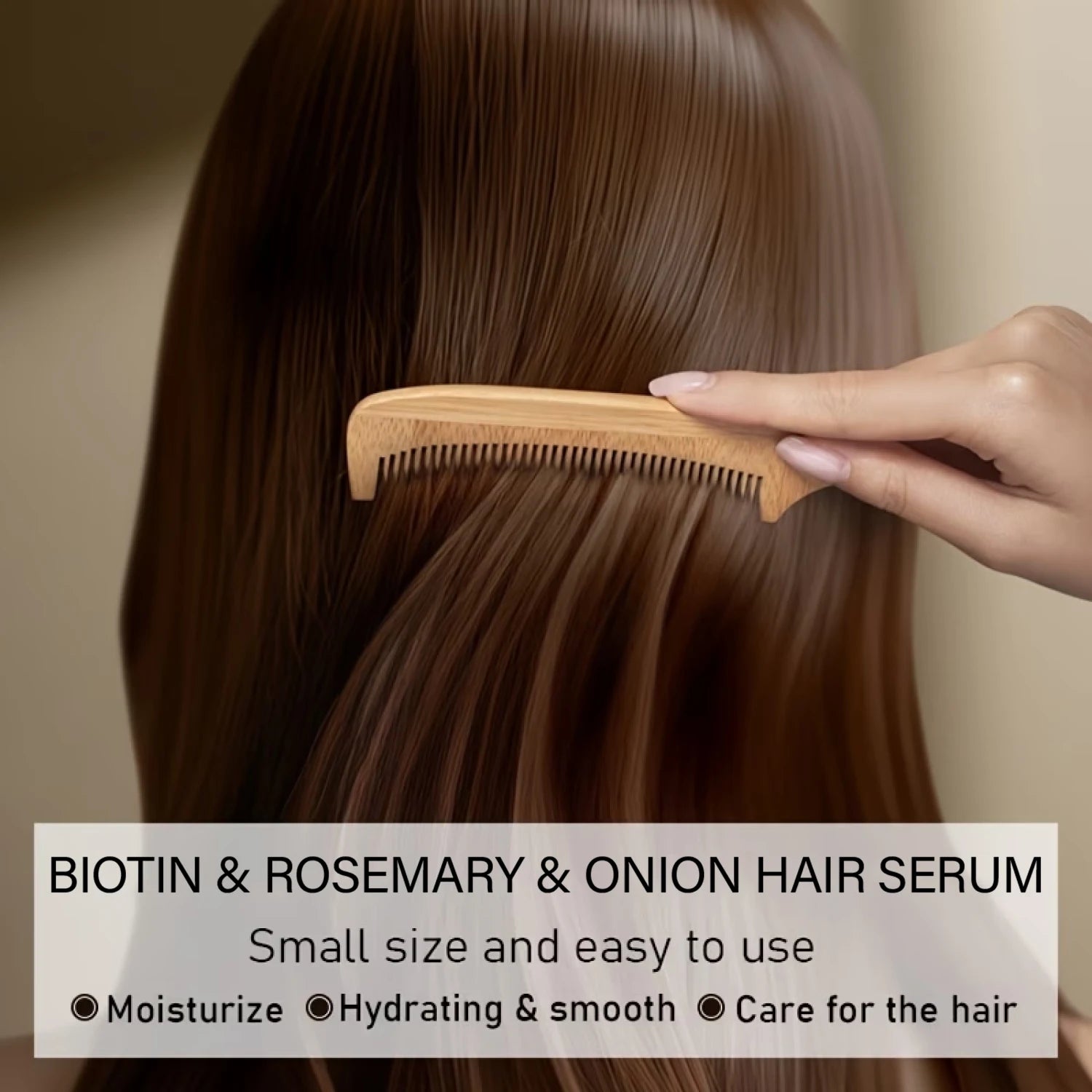 Biotin Rosemary Onion Hair Serum, Smooth & Supple Treatment for All Hair Types, Nourishing Growth Serum Qme