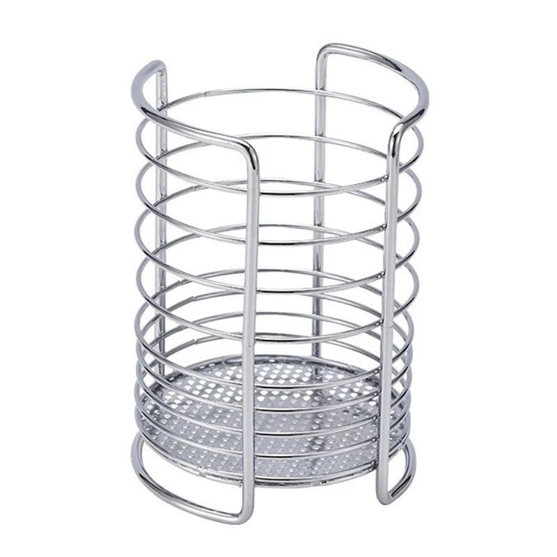 Household Kitchen Cutlery Holder Drainer Chopstick Forks Spoons Qme Silver