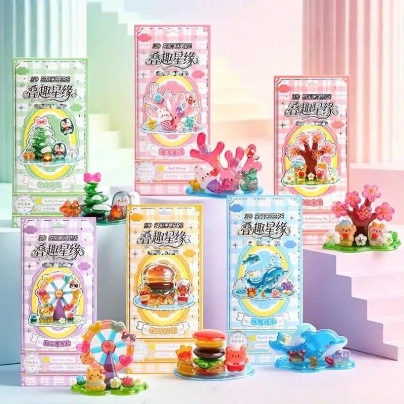 Innovative 3D Stacked Crystal Animal Stickers Ideal Handmade DIY Qme