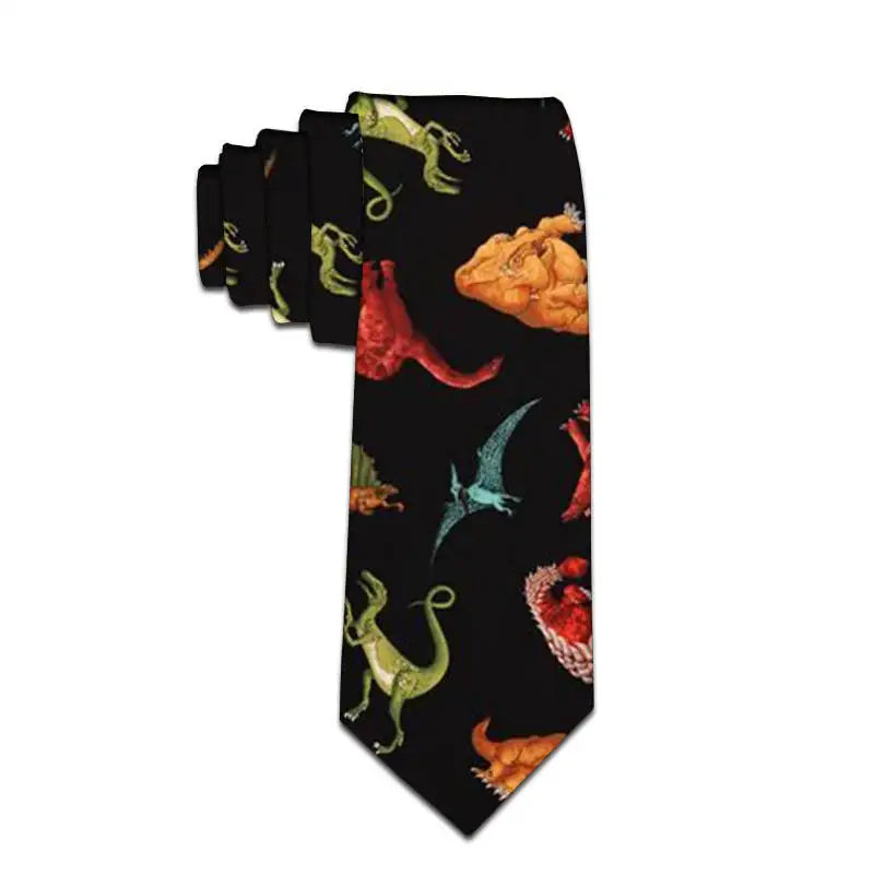 Funny Cartoon Dog Sunflower Print Tie Fashion Casual Polyester Men's Qme