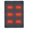 Heated Sleeping Bag Pad Waterproof Sleeping Mattress Heated Mat 70x59 Inch 6 Heating Zones for Home Office Car Fishing Qme Navy Blue