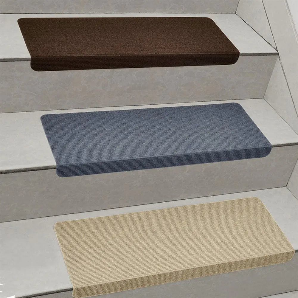 Indoor Stair Treads Stair Treads Anti Slip Carpet Mat Self Adhesive Multipurpose Stair Mat for Wooden Steps 9.44x25.19in Coffee Qme