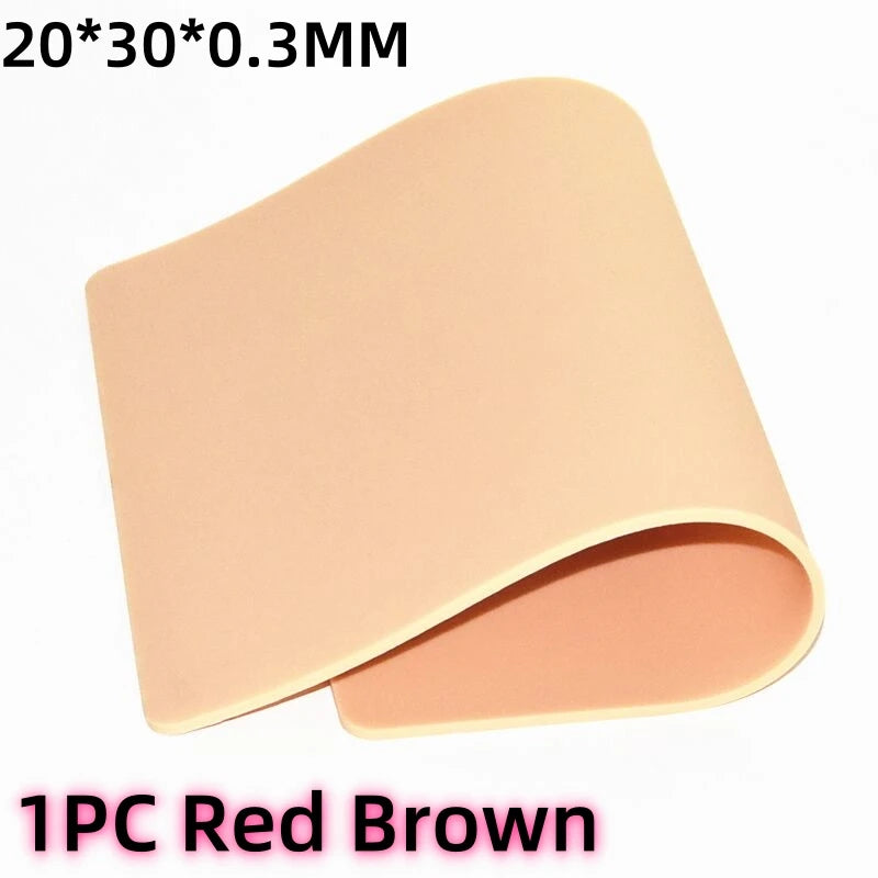Silicone Tattoo Practice Skin Double Fake 3mm Thick A4 Big Size For Permanent Makeup Tattoo Beginner Practice Synthetic Leather Qme 1PC Red Brown