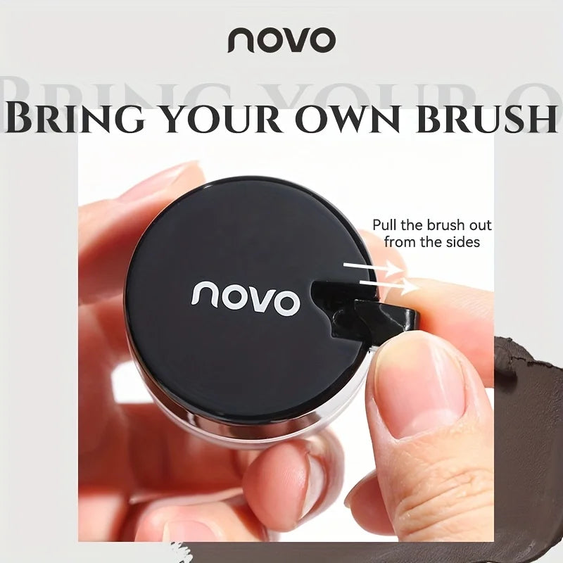 Portable Gel Eyeliner Black and Brown, Water Proof Smudge Proof Eyeliner Cream, Quick Drying Last for All Day Long Brow Eyeliner Qme