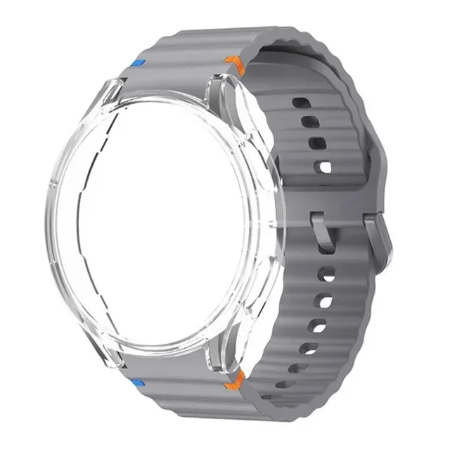 Case+Strap for Samsung Galaxy Watch 7 40mm 44mm Sport Silicone Band Bracelet PC Case Protector Cover Bumper for Galaxy Watch 7 6 Qme SpaceHTr Galaxy Watch 7 40mm
