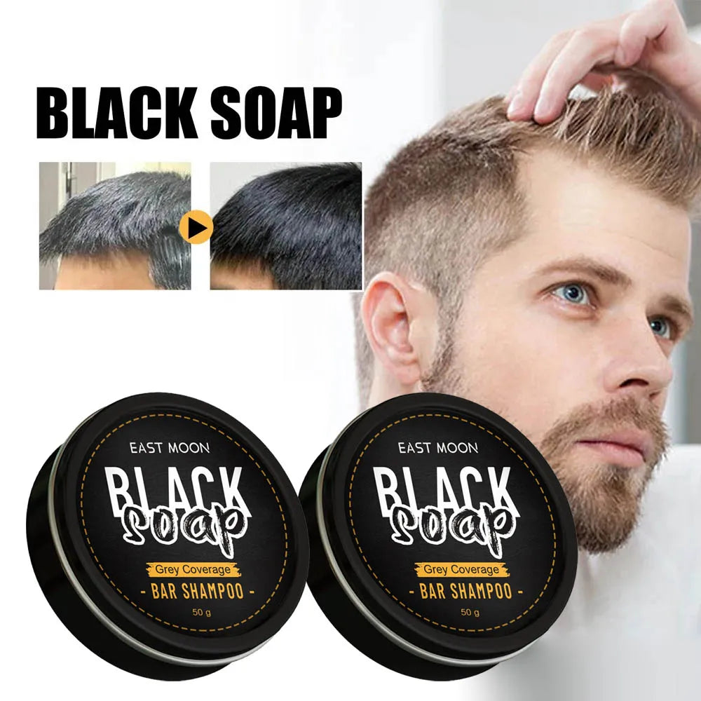 Polygonum Multiflorum Black Hair Soap Darkening Shampoo Bar Repair Gray White Color Dye Face Hair Body Shampoo For Man Women Qme