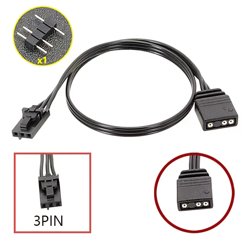 Adapter Cable Corsair RGB Standard ARGB 4Pin 3Pin Connector Pirate Qme