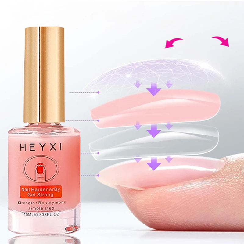 Natural Pink Nail Polish Hardener Lasting Luster Smooth Application Qme