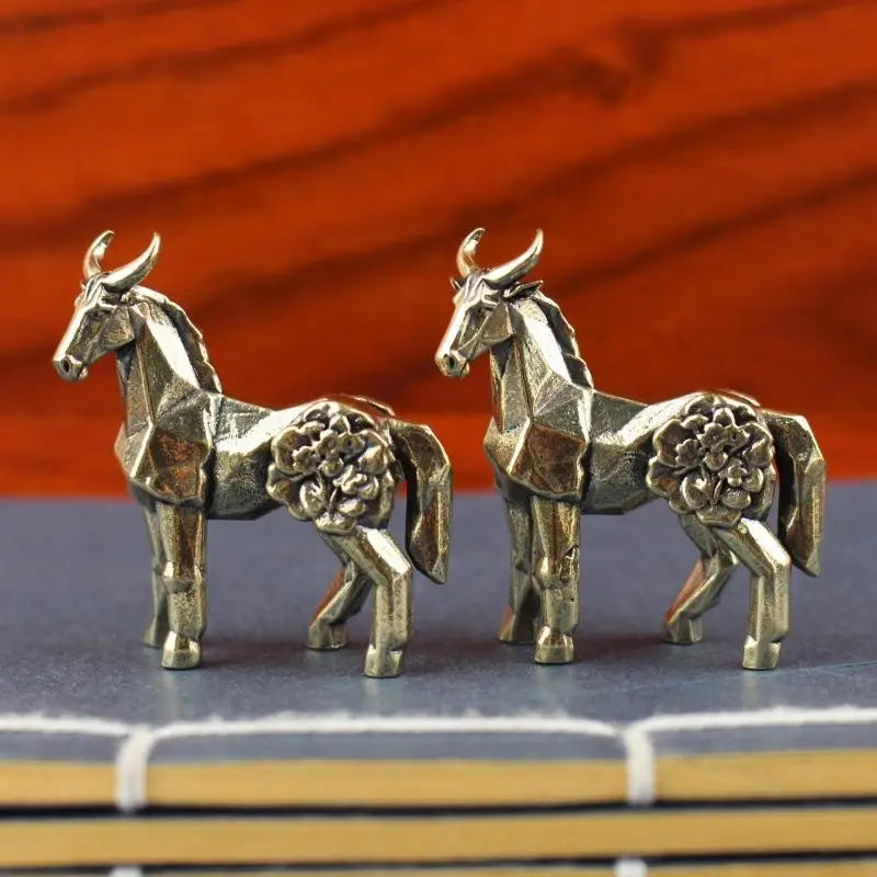 Horse Home Decor Ornament, Zodiac Sign, Horse Brass Statue Ornament Get Rich Immediately, Handicraft, Brass Ornament Qme