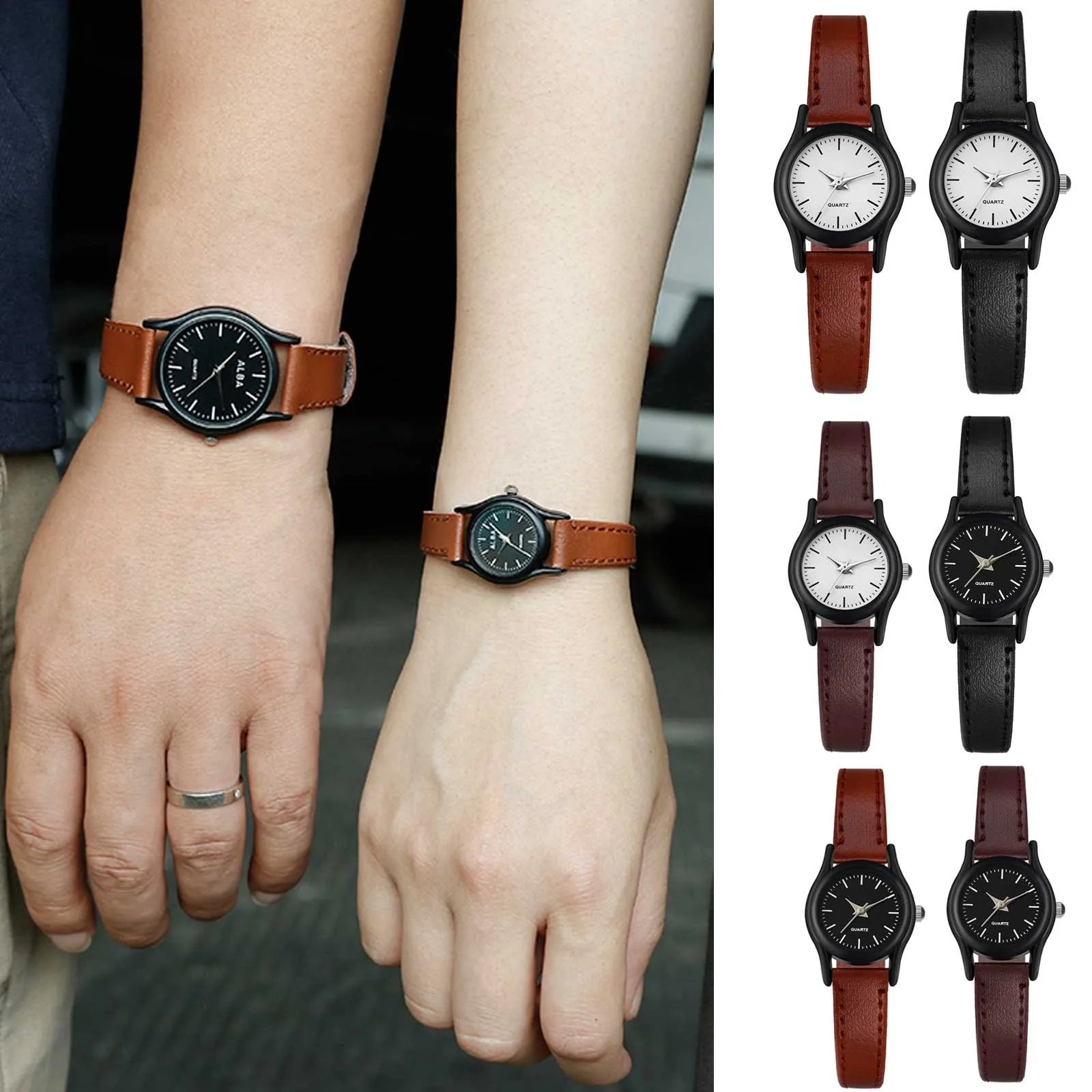 Unisex Lovers Fashion Business Formal Place And Daily Life Design Hand Watch Simple High End Stainless Steel Leather Watch Qme