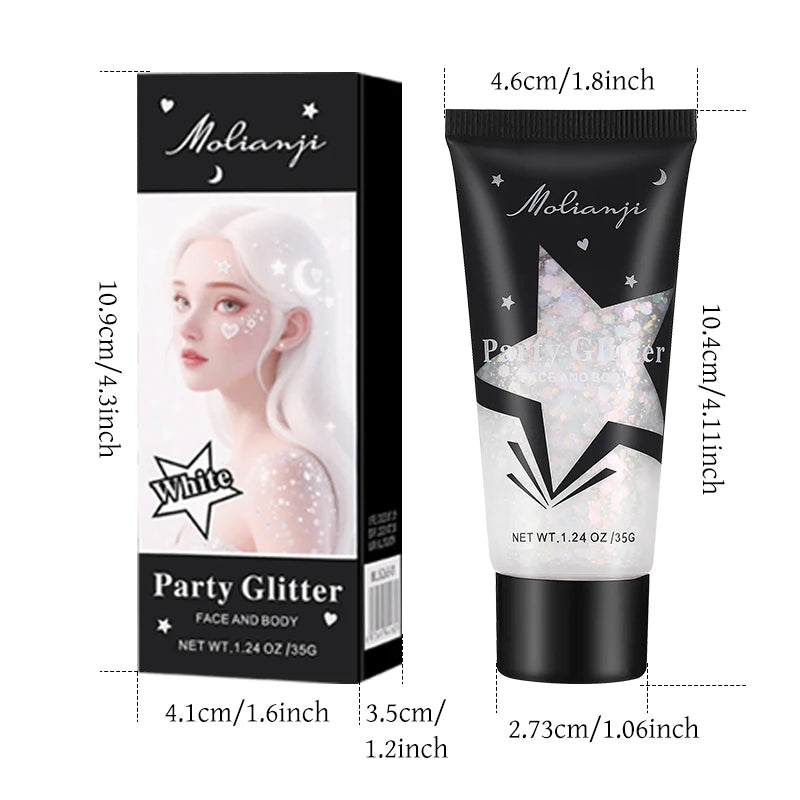 Sequin Gel Its Own Viscosity Easy Push Apply Long-lasting Makeup Qme