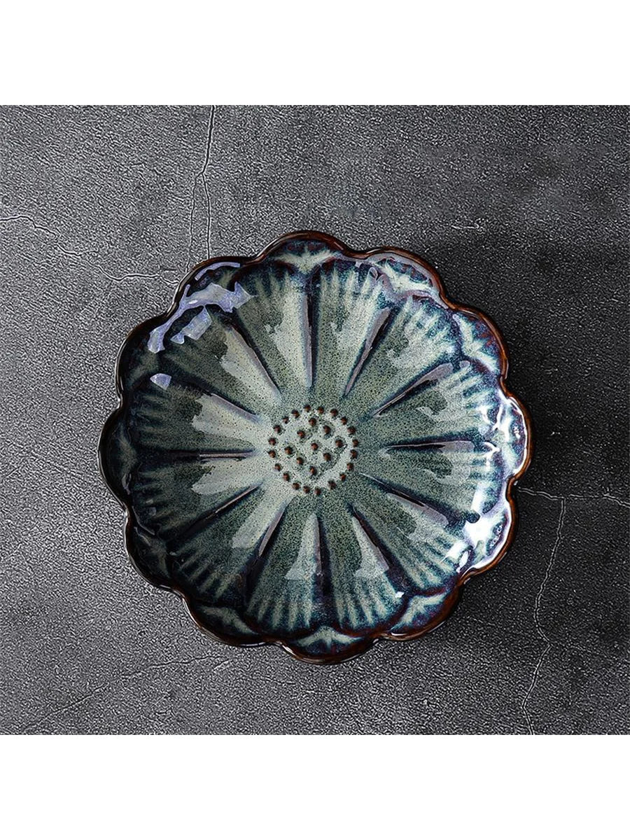 Ceramic Petal Shaped Jewelry Tray Simple Irregular Plate Storage Qme H