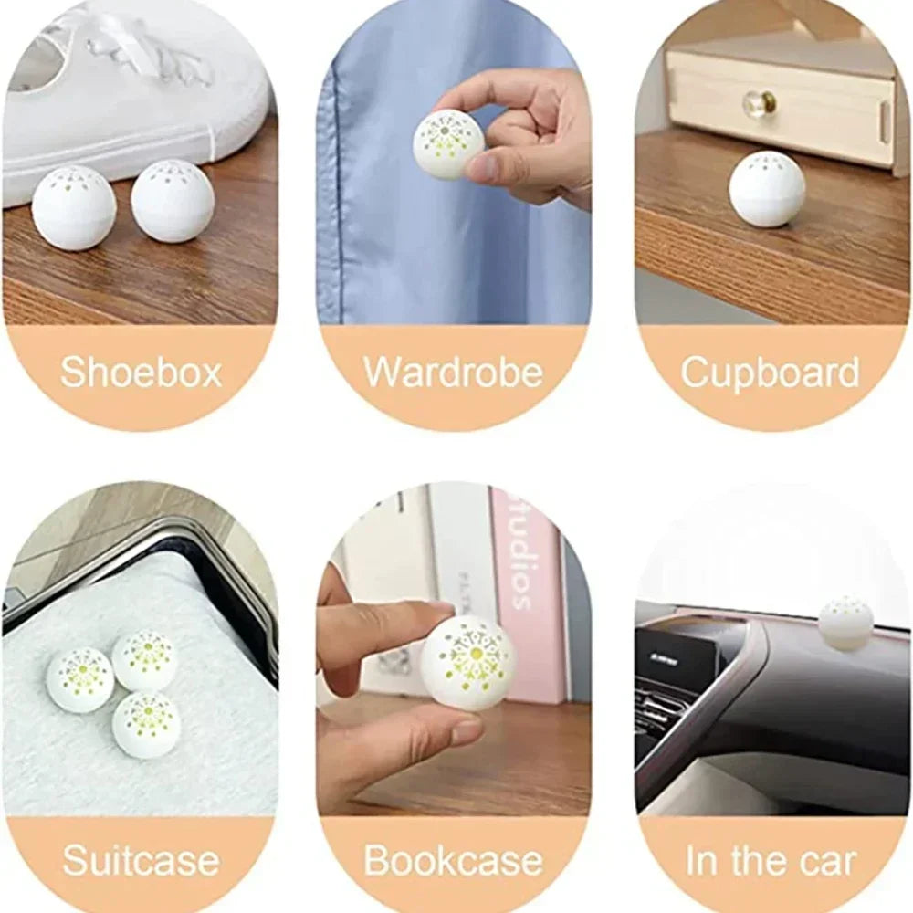 Deodorizer Freshener Balls 6pcs for Shoes Multifunction Jasmine Scent Fresheners Footwear Shoe Closet Toilet Deodorization Qme