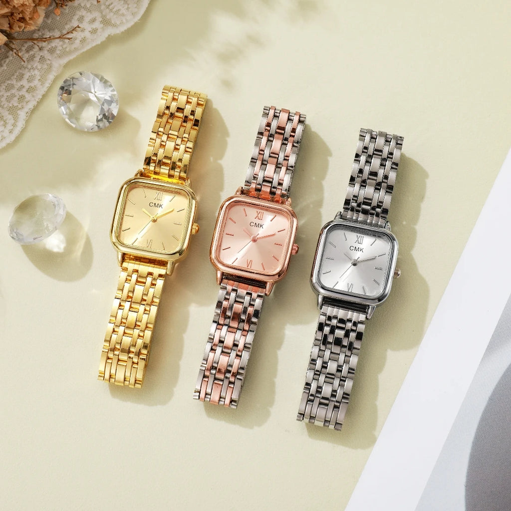 Moda praça relógios femininos casual roma dial quartzo relógios de pulso reloj mujer meninas relógio presente (sem caixa) Qme