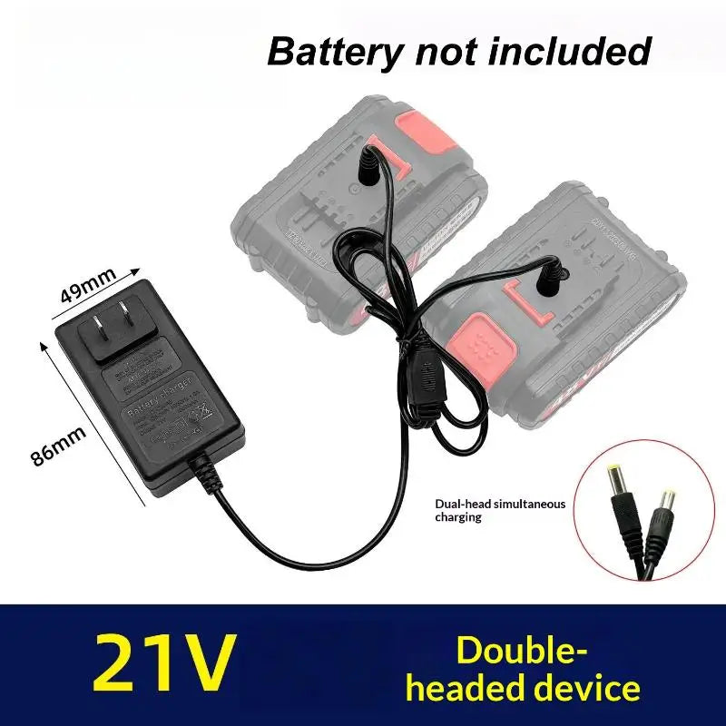 Portable Dual-head Lithium Charger Overload Protection 18 21 24V Heat Qme