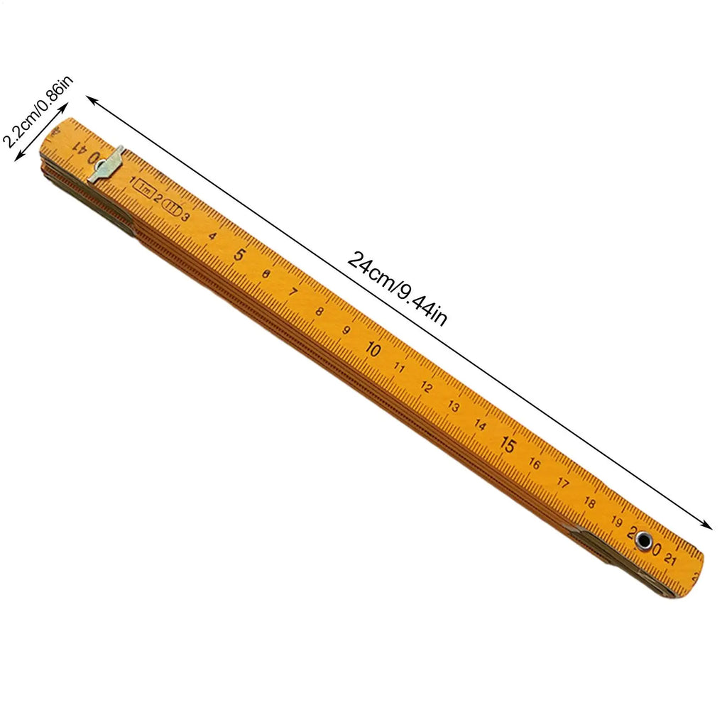 Wooden Folding Ruler 1 Meter Wood Measuring Carpenters Metric Scale Qme