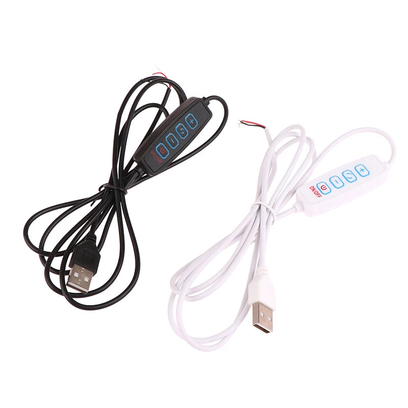 USB 5V LED Tri-color Dimming Color Switch Cable Dimmer 4-Key Controller 2CH For Low Voltage LED CCT Bicolor Light Qme