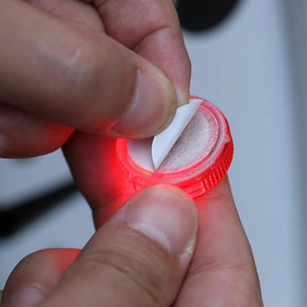 2PCS Car Door Light Warning Light Anti Collision Flash Red Wireless Alarm Lamp Strobe Light Turn Signal Parking Light Qme