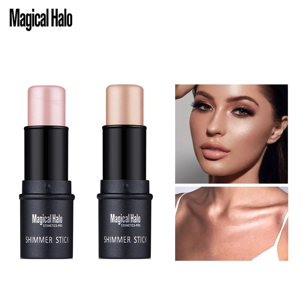 Magical Halo Highlighter Stick Makeup Glitter Contouring Bronzer For Face Shimmer Powder Highlight Corrector Contour Illuminator Qme