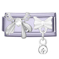 Fashion Purple Pink Butterfly Heart Crown Cherry Zircon Italian Charm