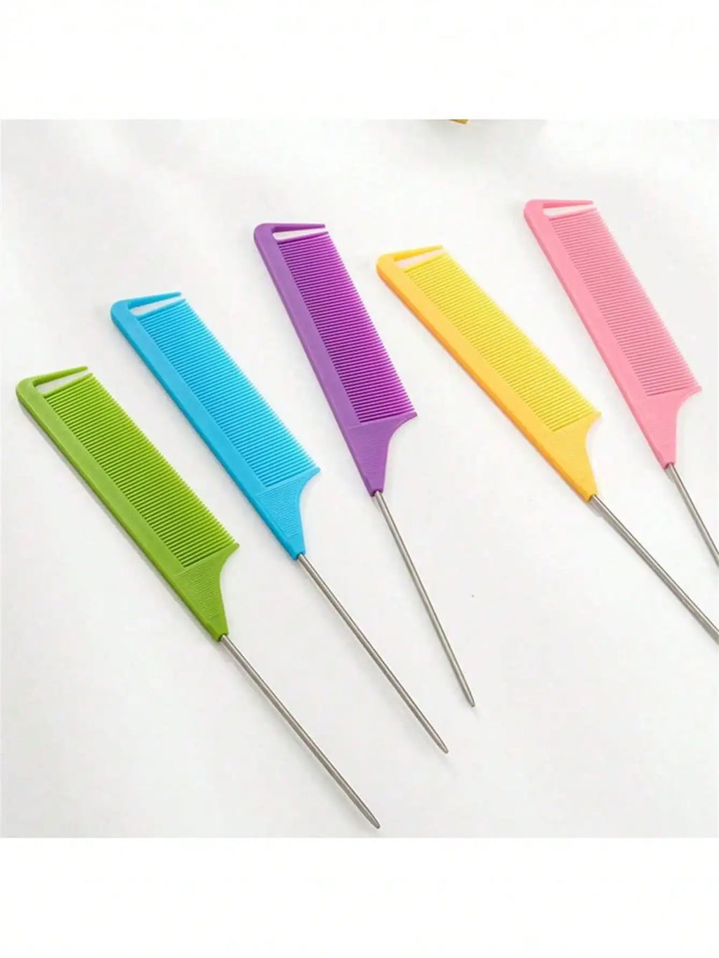 Hair Dyeing Zone Comb Stainless Steel Pointed Tail Anti Slip Qme