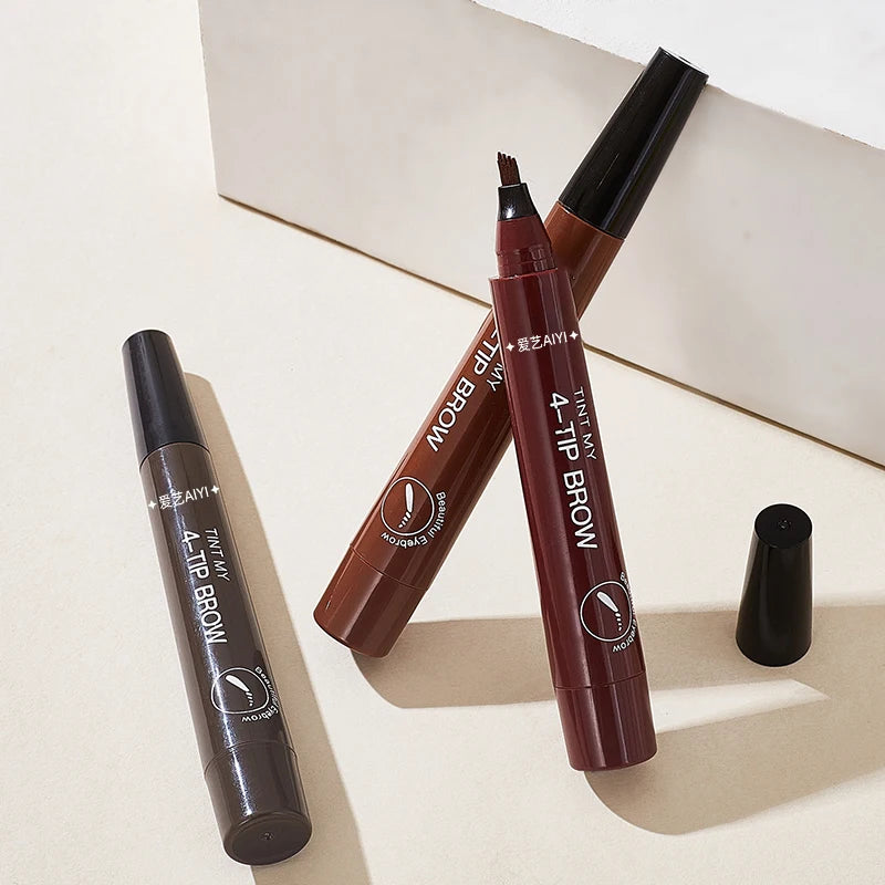 Four-pronged Eyebrow Pencil Long-lasting Easy Apply Oblique Pen Tip Qme