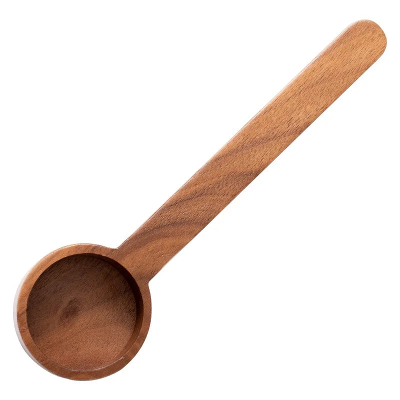 A Black Walnut Wood Coffee Measuring Spoon, Solid Wood Weight Scoop for Coffee Powder Milk Powder Precise Gram Scale Spoon Qme