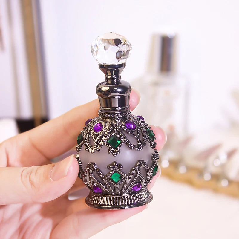 1PCS Luxury Perfume Bottle Essential Oil Bottle 15ml Empty Bottle Storage Bottle Gift Glass Perfume Bottle Portable Bottles Qme