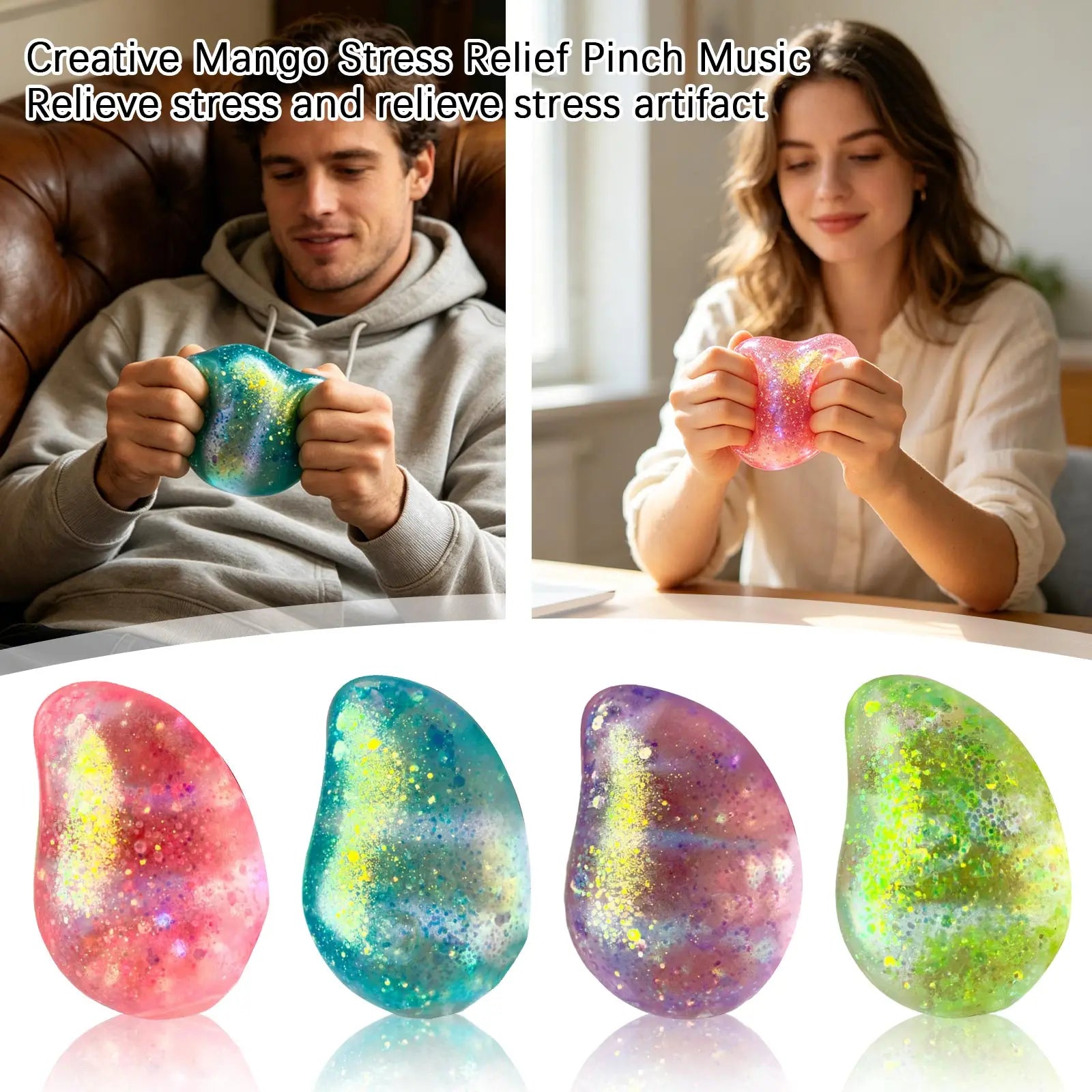 Simulated Mango Stress Ball Slow-rising Toy Fun Fidget Ball ASMR Sensory Anti Stress Relief Fidget Toys for Adults Home Decor Qme