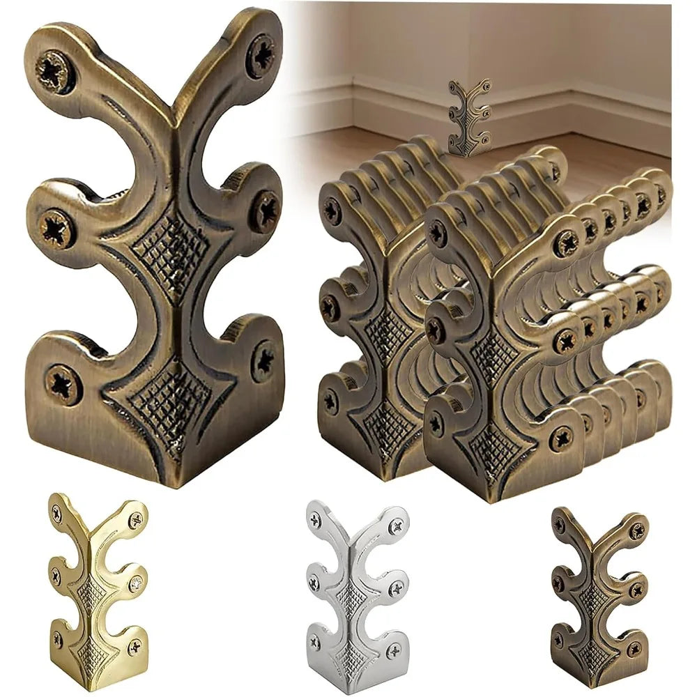 10pcs Skirting Board Corner Protective Cover, Solid Metal Corner Board Corner, Suitable for Decoration in Living Rooms, Bedrooms Qme