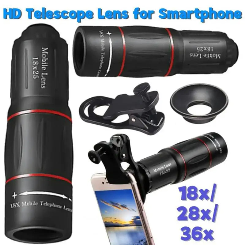 18 28 36X Telephoto Mobile Phone Lens HD High-power Monocular Qme