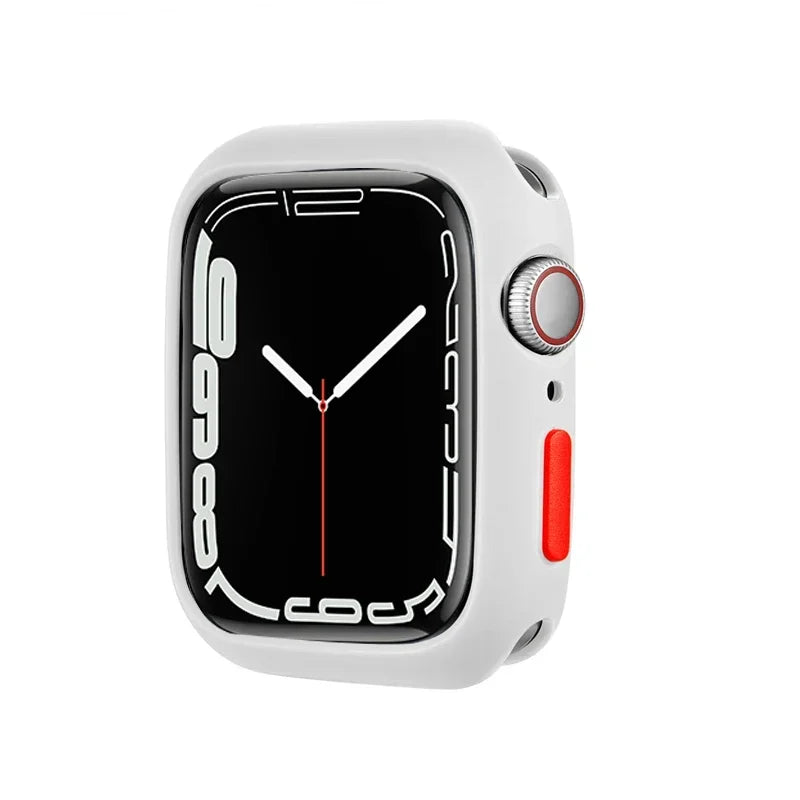 Candy Soft Silicone Case For Apple Watch Cover Ultra 9 8 7 6 Se 45mm 42mm 44mm 40mm 41mm 38mm rubber Protection watch for women Qme white red 38mm