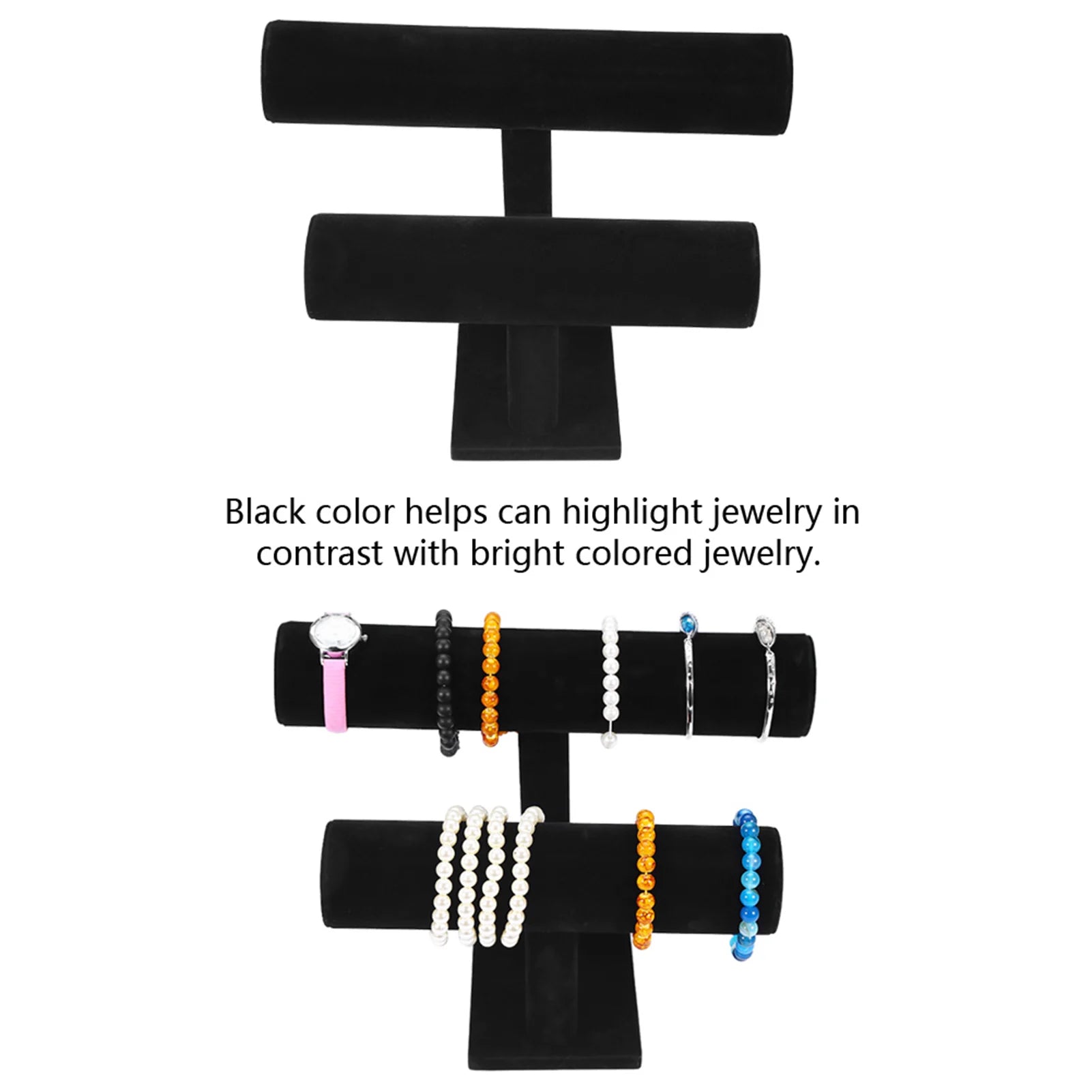 2Types Jewelry T Bar Stand Jewellery Necklace Watch Bracelet Display Organizer Rack Holder Jewelry Stand Bracelet Display Stand Qme