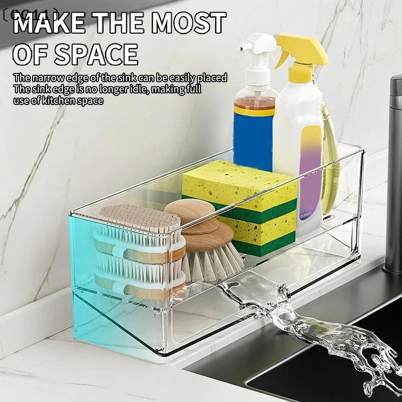 Multifunctional Sink Drain Rack Self Draining Dish Brush Storage Qme