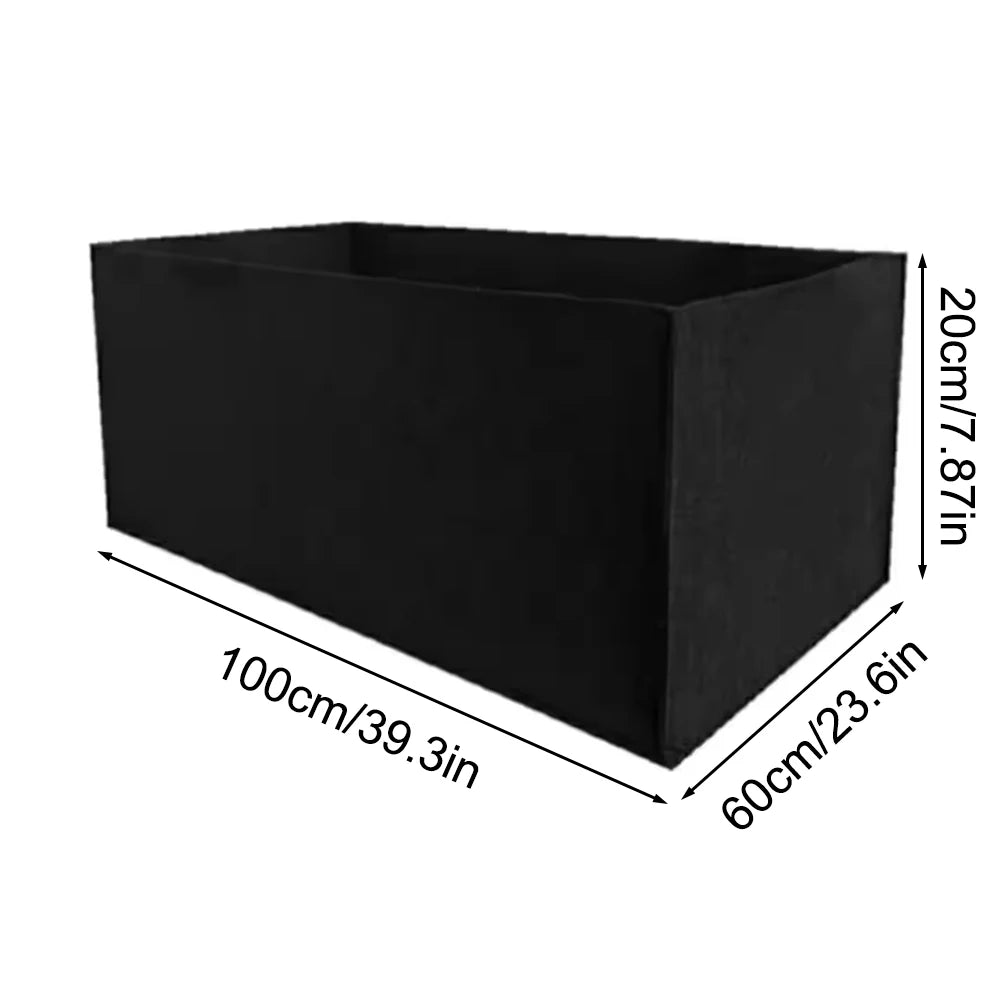 Garden Square Felt Growing Bucket Plant Growth Bag Multi-Functional Vegetable Plant Non-Woven Felt Growing Bag Qme 100x60x20cm