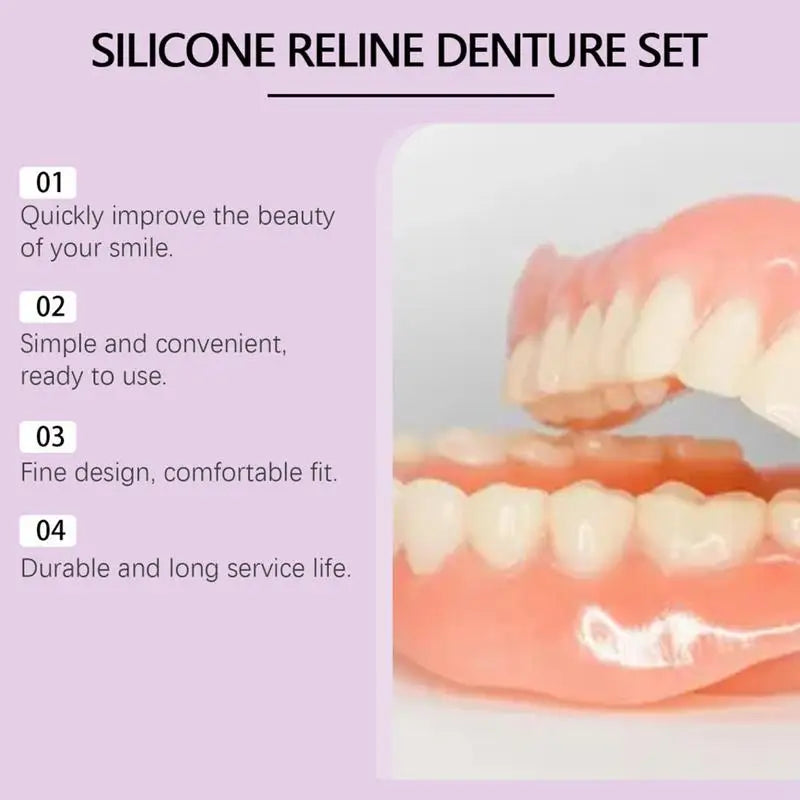 Silicone Denture Fit Temporary Orthodontic Teeth Dentures Fake Tooth Qme