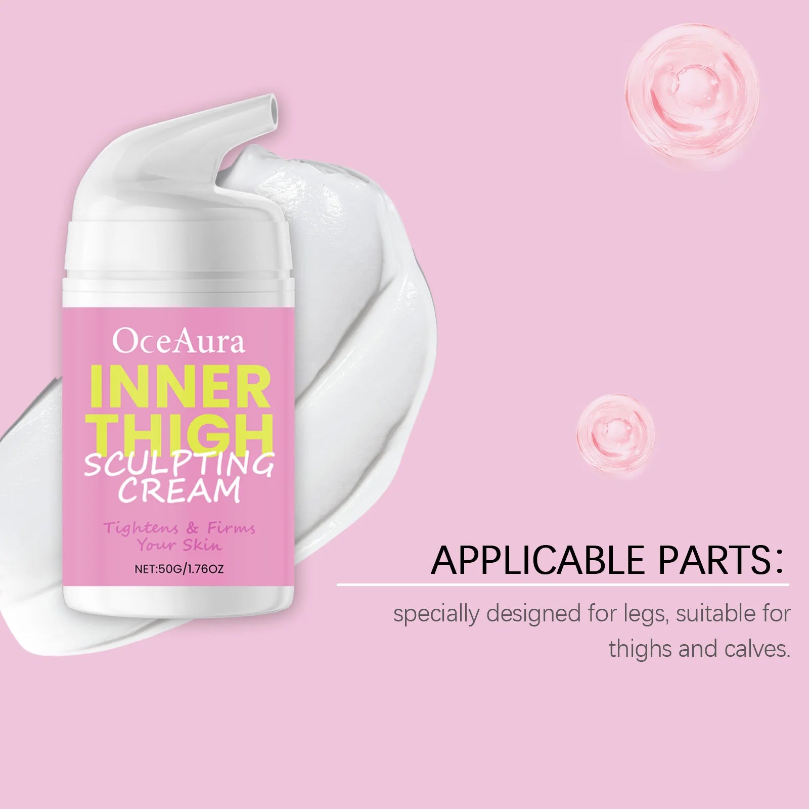 OceAura Inner Thigh Sculpting Cream Skin Firming Deep Moisturizing Long-Lasting Hydrating Leg Shaping Leg Skin Firm Lotion 50G Qme
