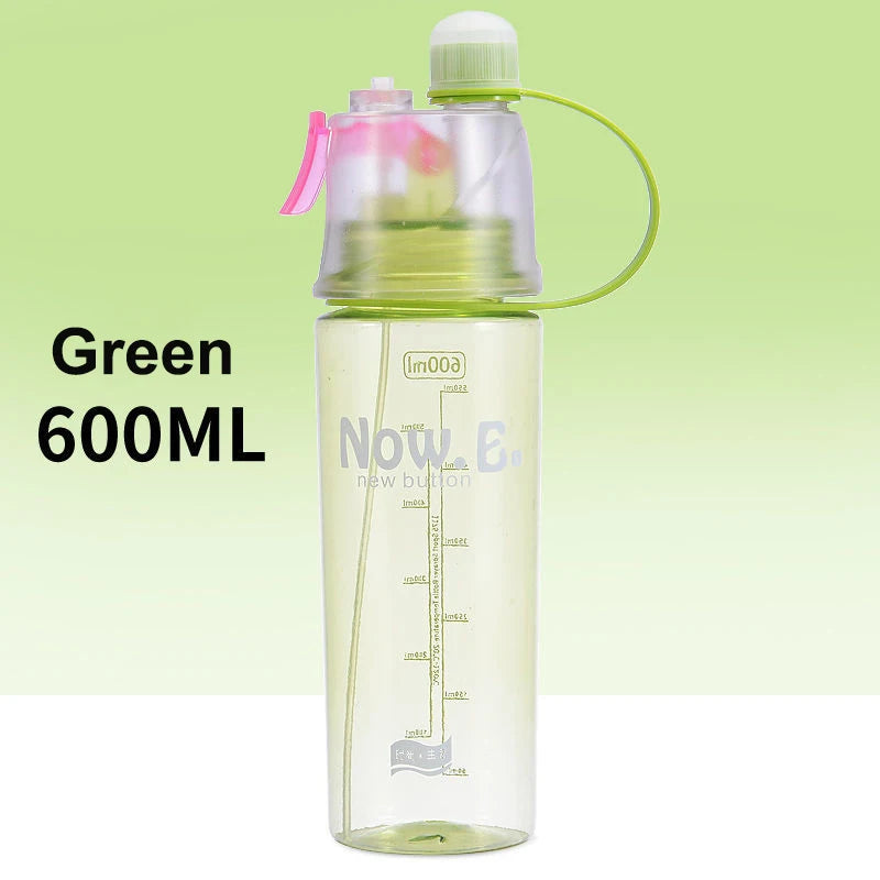 Sports Water Bottle Spray Cup Outdoor Portable Kettles Jug Large Qme green