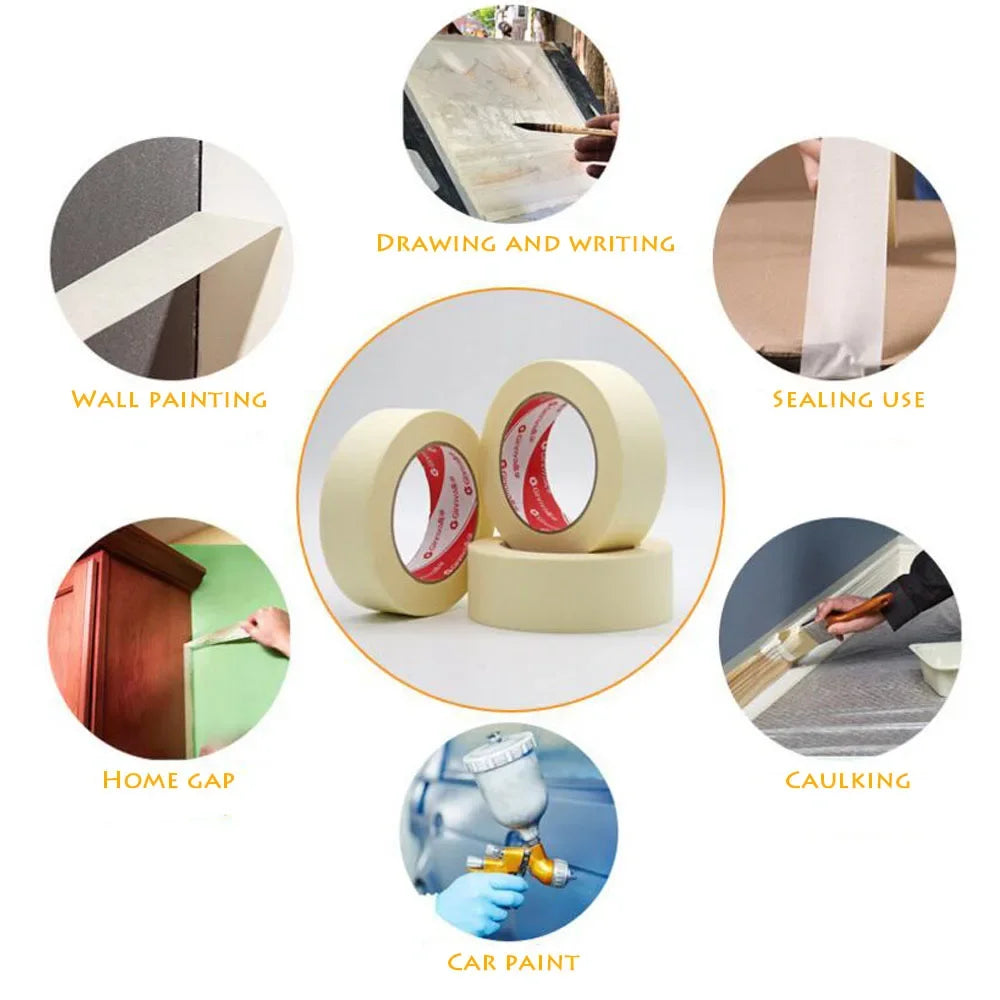 12M Masking Tape White Writable Sealing Self Adhesive Tape Waterproof for Art Painting Sketch Car DIY Paper School Supplies Qme