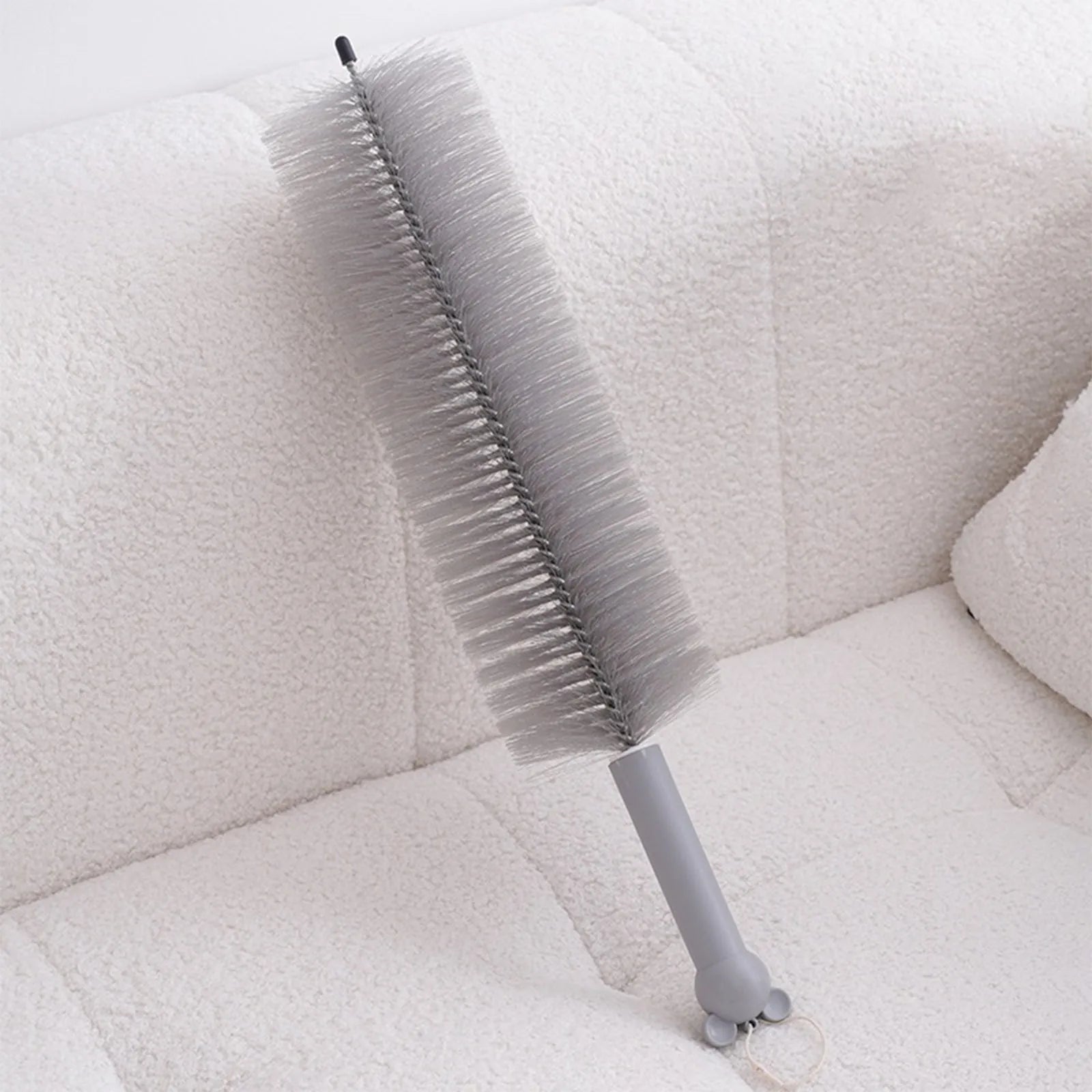 Flexible Durable Feather Duster Multifunction Cleaning Brush for Dusting Fans Blinds Vents and Electronics Qme Gray