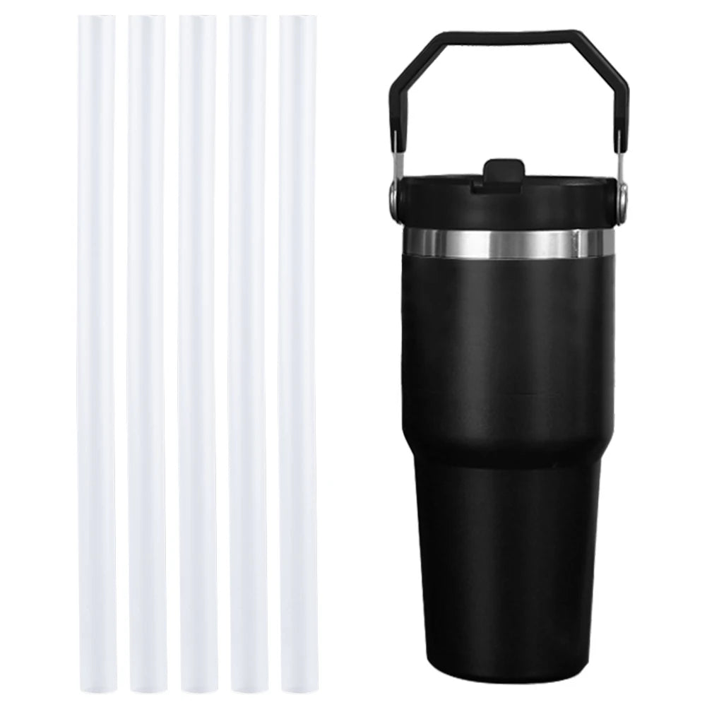 5Pcs Replacement Straws Wear-Resistant Reusable Straws Long Straws Plastic Straws for Stanley 30oz Tumbler Qme
