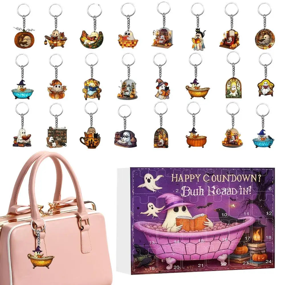2025 Halloween Count Down Calendar Countdown 24 Keychain Pendants 2D Qme Model B China Mainland 27x18.5x3.5cm