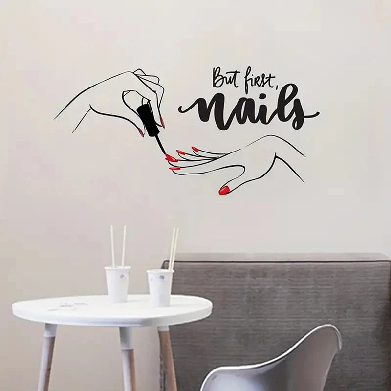 Creative Nail Art Stickers Studio Dressers Wall Self-adhesive Home Qme