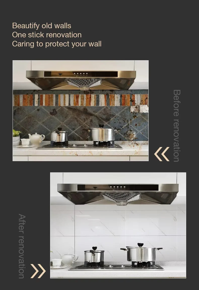 3D Wall Decoration 30*30cm Imitation Tile Wall Sticker Self-adhesive Bathroom Waterproof Moisture-proof Marble Kitchen Wallpaper Qme
