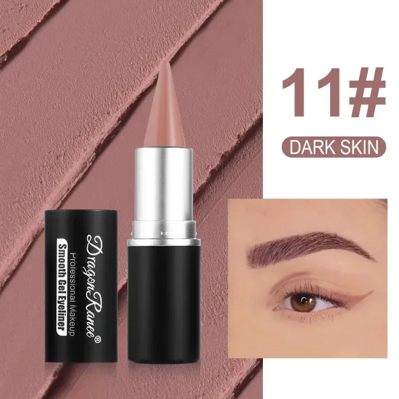 Creamy Texture Eyeliner Black Red Matte Easy Coloring Sweatproof High Pigment Eyeliner Pencil Daily Makeup Accessories for Women Qme 11 DARK SKIN