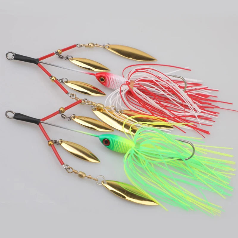 Lunker Spinner Baits Hard Fishing Lure Noisy Buzz Rotating Blade Qme
