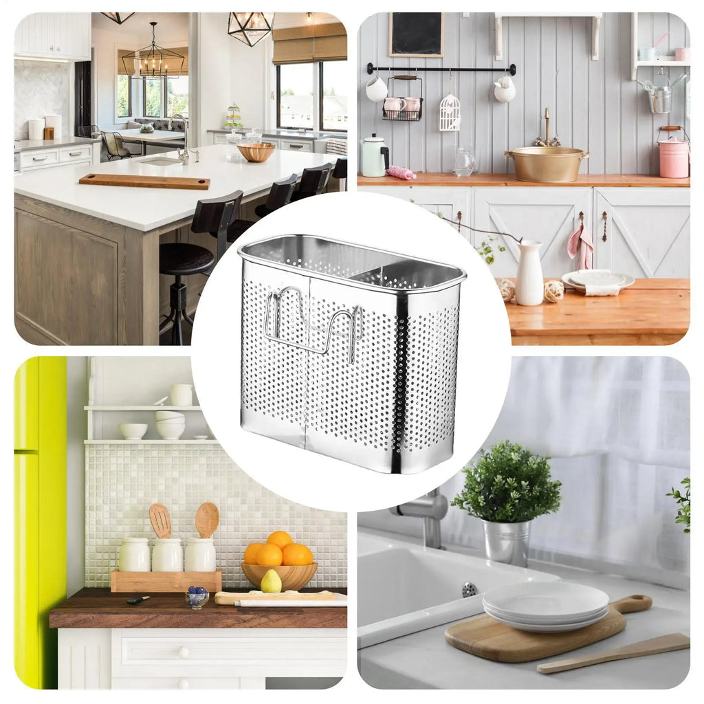 Utensil Holder Drying Metal Portable Hook Rack Kitchen Sinks Counter Qme