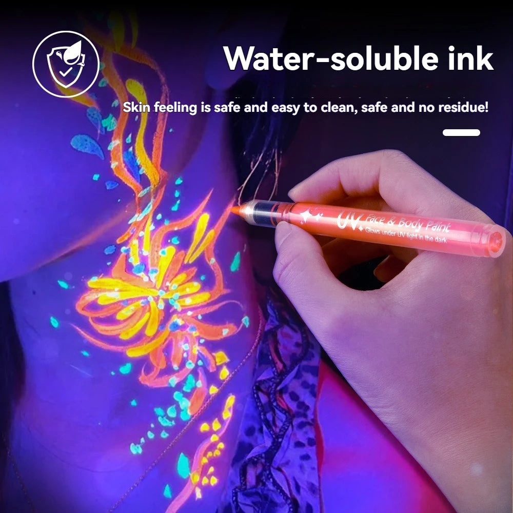 8/12/18 Colors Colorful Luminous Pen Set Human Face Paint Pen Student Children Painting Fluorescent Marker Glow-in-the-dark Pen Qme