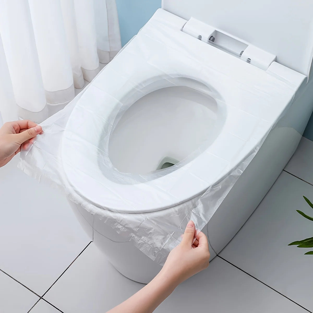 Travel Disposable Toilet Seat Covers - Waterproof Plastic Toilet Seat Protectors for Hygiene Qme