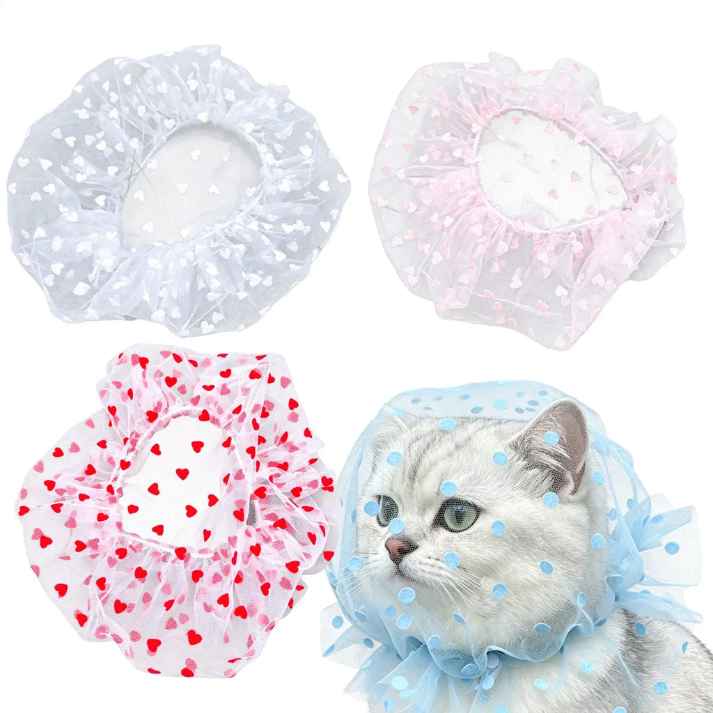 Mesh Head Net for Dogs 4 Pieces Adjustable Anti-Pickup Mesh Cover Dog Face Net for Cat Puppy Outdoor Walking Home Indoor Qme